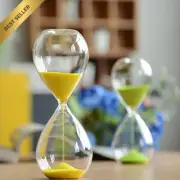Large Colorful Sand Glass Hourglass Timer 10 Min, Home Desk Decor, Yellow