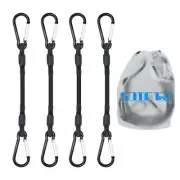 4 Pack 8Inch Heavy Duty Bungee Cords with Carabiner Hooks for Camping Tarps