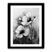 Black and White Flower Framed print Art Poster