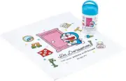 OA5AG-A Anti-Bacterial Hot Towel Set, with Case, Doraemon, Line Design, Made in