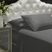 Royal Comfort 1200 Thread count Damask Stripe Cotton Blend sheet sets King Charc