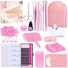 325 PCS Professional Lash Extension Supplies Kit with Lash Clusters,Lash Fan, Gl