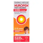 Nurofen for Children 5 - 12 Years Pain & Fever Relief Strawberry 200ml