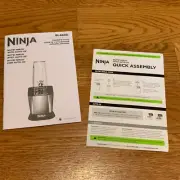 Nutri Ninja with Auto-IQ BL480D Owner's Guide Assembly Manual Instructions Only
