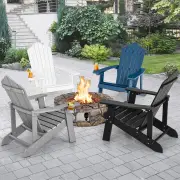 CostwayAdirondack Chair with Cup Holder for Patio-Silver