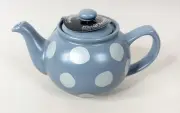 Price & Kensington 2-Cup Teapot | Matte Grey (Almost Blue) with Polka Dots New