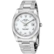 Original Rolex Oyster Perpetual Date 34 White Dial Stainless Steel Bracelet Automatic Men's Watch 115234WADO