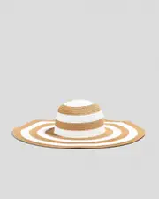 [Mooloola] Mooloola Women's Carey Floppy Hat in White/Coconut One Size White/Coconut