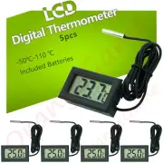 5pcs LCD Digital Thermometer for Fridge Aquarium Fish Tank Water Temperature