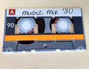4-Gang Toggle Light Switch Wall Plate Decor Cover - Cassette Tape Music Mix 80s