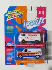 JOHNNY LIGHTNING SCHWINN MONGOOSE - 1965 VOLKSWAGEN BUS / 1976 FORD ECONOLINE VA