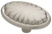 1-9/16" Oval Shell Knob Satin Nickel