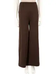 Brown Wool Wide Elasticated Trousers