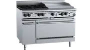 B+S Black Oven with Four Open Burners & 600mm Grill Plate Natural Gas