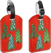 [WOSHJIUK] Luggage Tags,2 Pack Labels Suitcase Tags,Christmas Decoration Tree,Luggage Tags Privacy Protection Travel Bag Tag