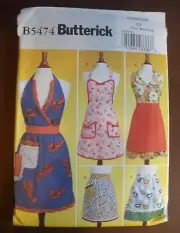 Butterick B5474 Aprons Sewing Pattern Sizes (Sml-Med-Lrg) Uncut