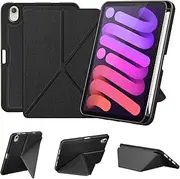 DTTO Case for iPad Mini 6th Gen 8.3 Inch 2021 with Pencil Holder, Multi - Angle Magnetic Standing Cover with TPU Back Shell [Auto Wake/Sleep], Black