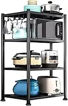 PIPOEI 3/4/5 Tier Storage Shelves, Kitchen Spice Rack Multiuse Modular Shelf with Wheels, Organizer Standing Rack for Office, Kitchen, Bedroom, Bathroom, Laundry Room 4 Layer,75cm