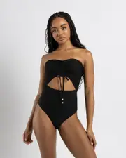[Billabong] Billabong Women's Tanlines Bandeau One Piece Bathing Suit in Black Size 12 12 Black