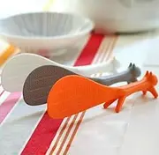 AKOAK 3 Piece Creative Household Kitchen Tools,Lovely Squirrel Shape Standing Spoon Non-stick Rice Spoon Fashion Rice Cooker Dishes Filled Scoop Shovel
