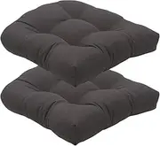 Stgfyxgs Chair Cushions, 2PCS Outdoor Garden Chair Cushions Made of Soft and Durable Polyester, Resistant Seat Cushions for Garden, Dark Grey, 48x48cm