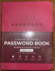 New Red LEGEND PLANNER Internet Password, account# Logbook Small Size (4.5"x6")