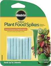 Miracle-Gro Indoor Plant Food Spikes, Includes 24 Spikes - Continuous Feeding for All Flowering and Foliage Houseplants - NPK 6-12-6