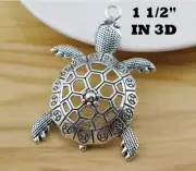 TURTLE NAUTICAL OCEAN TORTOISE Pendant 24" 925 Sterling Silver Necklace Women