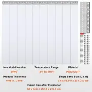 Clear PVC Strip Curtain 84x60 Durable Freezer Door Strips 10PCS Warehouse