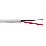 500' 16 AWG 2 Conductor Unshielded Plenum CMP Security Alarm Cable White 300V