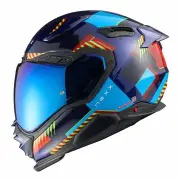 X.WST3 Fluence Blue Red Full Face Helmet