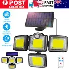 192 LED 4 Head Solar Motion Sensor Light Outdoor Garden Wall Security Flood Lamp