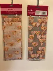 CVS 15-Count Cellophane Bags with Twist Ties - Clear Bags Pizza Hearts Valentine