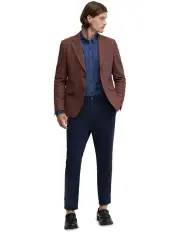 [Oxford] Blake Wool Rich Check Blazer in Red