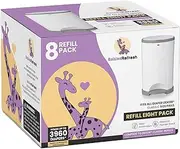BabiesRefresh Refills Compatible with DEKOR CLASSIC Diaper Pail Refills | 8 Pack | Diaper Pail Odor Eliminator| Fresh Powder Scent | Each Diaper Bag Refill Holds up to 3960 Diapers | Diaper bin refill