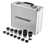 Celestron 14 Piece Telescope Accessory Kit - Plossl Eyepieces, Barlow Lens, C...