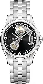 [Hamilton] Watch Men's Jazzmaster Swiss Automatic Watch with Stainless Steel Strap, Silver, 20 (Model: H32565135), Black, Chronograph