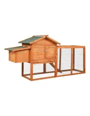 [PaWz] Wooden Rabbit Hutch Chicken Coop in Brown