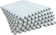 10x Easy-to-Install Interlocking Foam Floor Mat Soft and Comfortable for Any Space Easy Installation Carpet Tiles, White