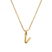 Culturesse 50cm Initial V Pendant 24K Gold Plated Necklace Fashion Jewellery