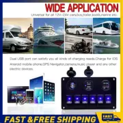 6 Gang 12V Switch Panel LED Rocker USB ON-OFF For Toggle Car Boat Marine Caravan (for: Daihatsu)