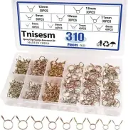 Tnisesm 310Pcs 5-13mm 9 Size Spring Clips Clamps Assortment Kit, Fuel 310pcs