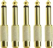 SING F LTD 5PCS RCA to 1/4 Inch Adapter Gold Plated RCA Female to 6.35mm Mono Male Plug Quarter Inch Adapter TS Jack Plug to RCA Audio Connector