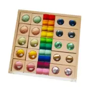 Acrylic Wooden Blocks Set Stacking Toy Rainbow Stacking Game