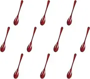 Set of 10 [A] Mini Multi-Use Spoons Vermilion Coating (5.0 x 1.1 inches (12.8 x 2.7 cm) | Lacquerware Spoons, ABS Resin, Setomonohonpo