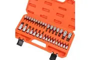 34Pcs Torx Bit Socket Set T6 - T70 Impact Star Bits S2 1/2" 3/8" 1/4" Drive