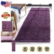 2' x 12' Natural Fiber Jute Runner Rug - Textured Purple for Farmhouse Style