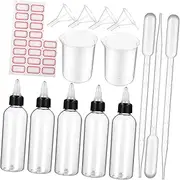 Anneome 10ml Dropper Bottles Set Caps Sample Bottles and Transfer Pipettes for Laboratory Leakproof Containers