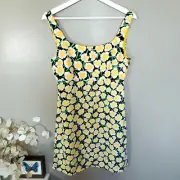 Diane Von Furstenberg DVF Target Dress Size 6 Yellow Poppy Mini 90's Shift New