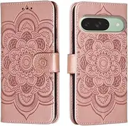 shingtomua for Google Pixel 9/Pixel 9 Pro 6.3" Case Wallet with Card Holder Kickstand Magnetic Soft Leather Flip Fold Case for Google Pixel 9 Cover (Pink)